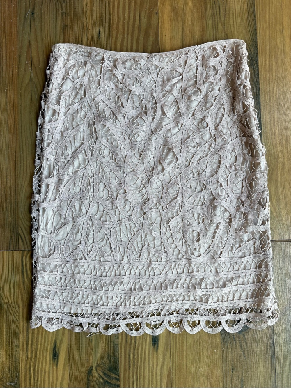 INC Lace Overlay Pencil Skirt in Beige Sz 6